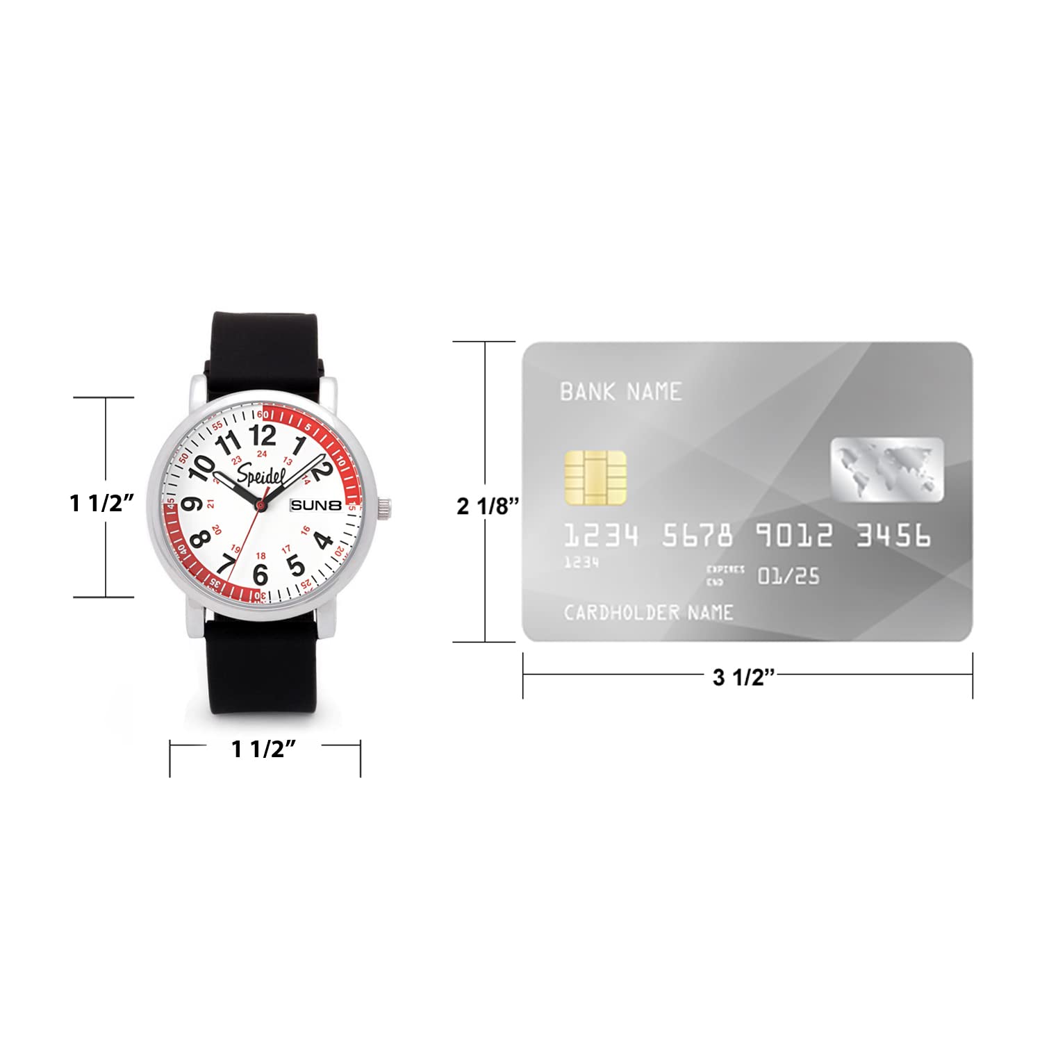 Scrub Watch™ Pulsometer 30 V2 Pulse Shade Quadrants Nurse Doctors Medical Professionals Students Men Women Unisex Easy Read Dial Military Time Second Hand Silicone Band Water Resistant