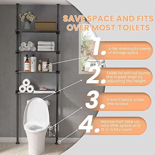 ALLZONE Bathroom Organizer, Over The Toilet Storage, 4Tier Adjustable