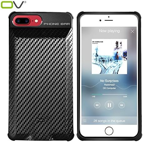 OV (iPhone 7 Plus 3500mAh) Super Slim Charger Case with Shockproof Bumper Carbon Fiber Texture Portable Power Bank Phone Bar compatitble with iphone 6 Plus and 6s Plus