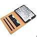 I4UCase Apple iPad 2 / iPad 3 / iPad 4 Case - Soft Leather Stand Folio Case Cover for iPad 2 3 4 Generation, with Multiple Viewing angles, Auto Sleep/Wake, Document Card Pocket (Black and Tan)