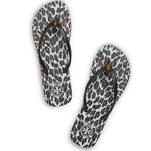 tory burch flip flops leopard