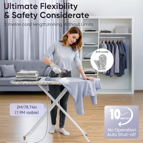 VIWAVE Clothes Steamer Handheld,100-240V Dual Voltage Travel Steamer for Clothes,2-in-1 Steam Iron with 4 Modes & LED Display,1200W Garment Steamer Clothing,Portable Steamer for Global Travel & Home