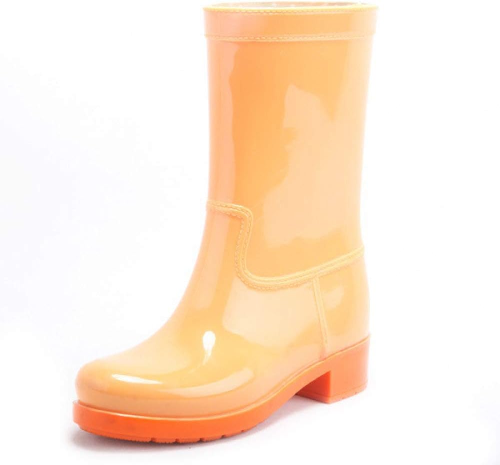 womens orange rain boots