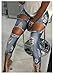 Happyear Women Hole Jeans High Waist Ripped Denim Skinny (L, Blue)