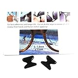 1 Pair Black - 1.8mm x 13mm Non-Slip Nose Pads for EyeGlasses by GMS Optical - Premium Grade Silicone