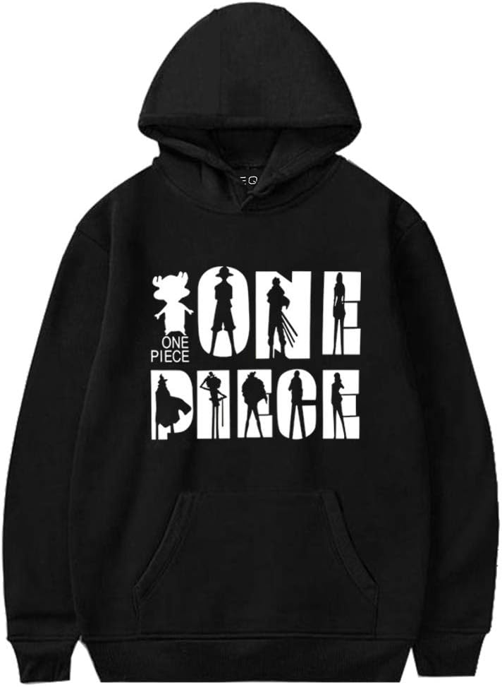 Men's Anime One Piece Luffy D. Monkey Printed Hoodies Fans Pullover Sweatshirt