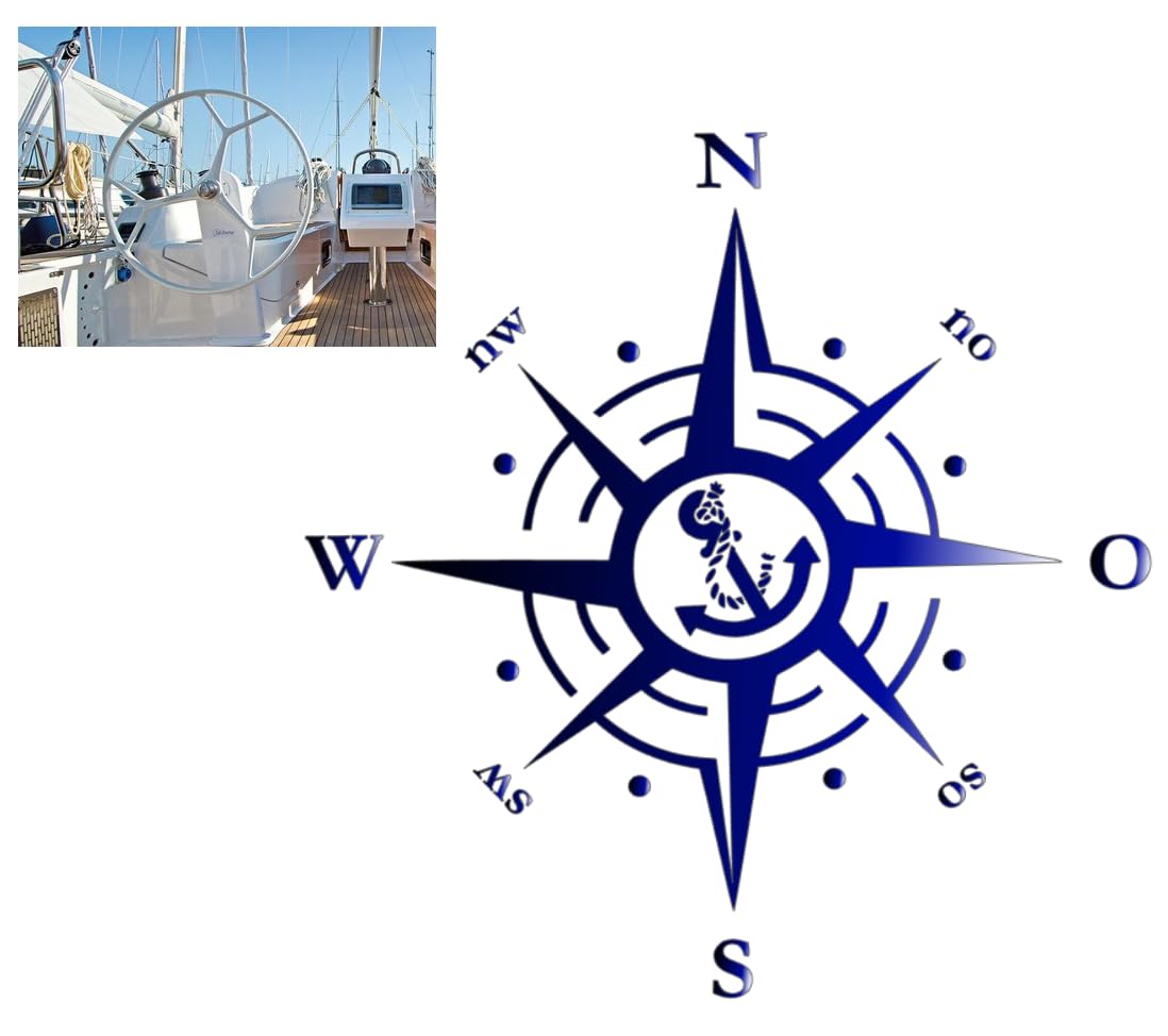 Compass Sticker for Outdoor and Indoor (RPT 53) (9 cm, Blue 8/2)