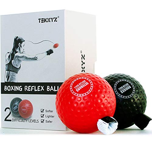 TEKXYZ Boxing Reflex Ball, 2 Difficulty Levels Boxing Ball with
