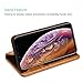 ProCase Genuine Leather Case for iPhone Xs Max, Vintage Wallet Folding Flip Case with Kickstand Card Holder Protective Cover for Apple iPhone Xs Max 6.5