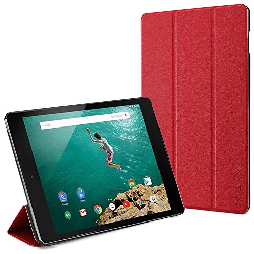 Google Nexus 9 Smart Cover - VENA [vCover] Slim Leather Auto Sleep/Wake Hard Shell Case for Google Nexus 9 Tablet (Red)