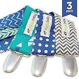 Pacifier Clip Boy, Girl (3 Pack) Ziggy Baby 2-Sided Design Pacifier Holder