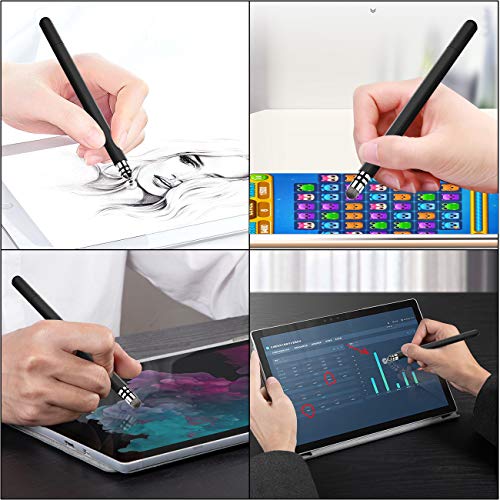 Stylus Pen, UROPHYLLA Precision Fine Point Stylus Touchscreen Pen, Capacitive Stylus Pens for iPad, iPhone, Tablet, Laptops, Android and Other Touch Screens with 4 Discs and 3 Fiber Tips (Black/Black) - Thumbnail 4