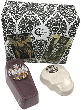 Bath Bomb Tarot Gift Set | Skull Bath Bomb 160-180g | Devil Coffin Bath Bomb 150-200g | Gothic Gift Set | Tarot | Free Spirit