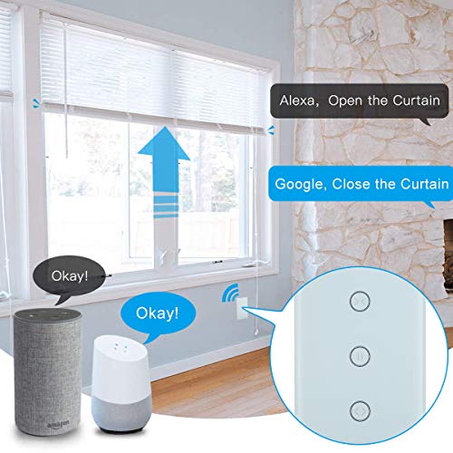 HHGAOKO WiFi Smart Curtain Switch,Automatic Blind Opener Wall Touch