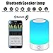 Jushoor Upgraded Wireless Bluetooth Speaker, Stereo Subwoofer with Smart Touch Control, RGB Color Changing LED Night Light Lamp, Perfect for Home Bedside Desk, Outdoor, Travelling.