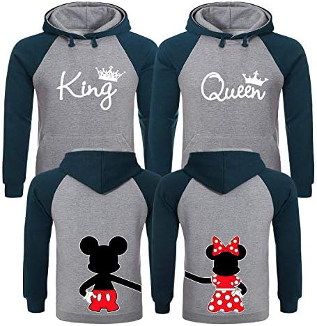 King and Queen Hoodies, Couples Christmas Sweaters, King and Queen Matching Hoodies for Couples