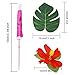 Shappy 98 Pieces Hawaiian Luau Theme Party Decorations, Including 24 Pieces Tropical Palm Leaves, 24 Pieces Luau Flowers and 50 Pieces Multi-Color Umbrellas