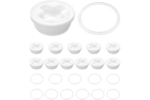 QWORK Bung Cap with 2" Thread Size for 55 Gallon Plastic Drums, 24 Pack Poly Buttress Drum Bung, Fine and Coarse Thread