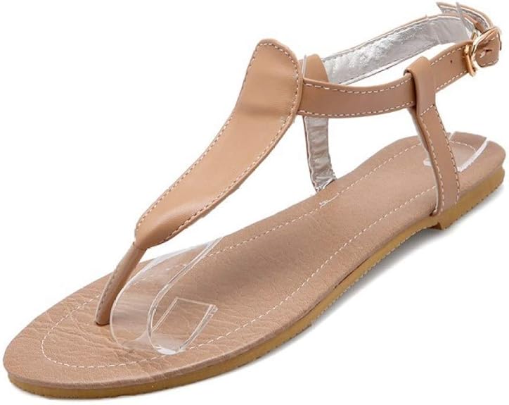 Amazon.com | T-Strap Flip Flops Flat Sandals for Women Adjustable Ankle Strap Elegant Summer 