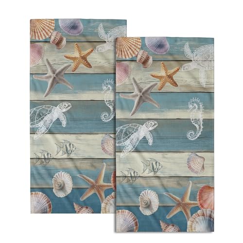 Giwawa Coastal Starfish Hand Towels Set of