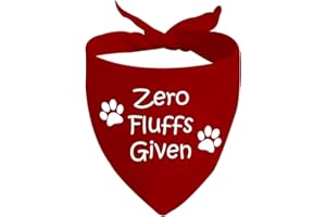 JXGZSO 1 Piece Zero Fluffs Given Dog Bandana Funny No Fluffs Given Dog Bandana (Zero Fluffs D)
