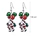 Christmas Jingle Bell Earrings - 2 Pairs Christmas Earring Set Costume Jewelry Gift for Women Girls Cute Festive Xmas Santa Clause Drop Dangle Earrings Festive Holiday Birthday Party Anniversary Gift