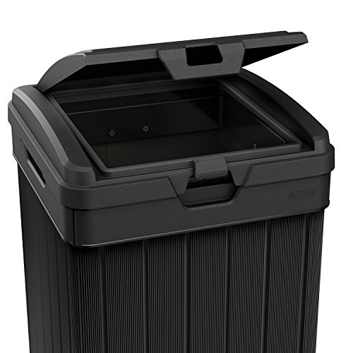 Keter Baltimore 38 Gallon Trash Can with Lid and Drip Tray for Easy