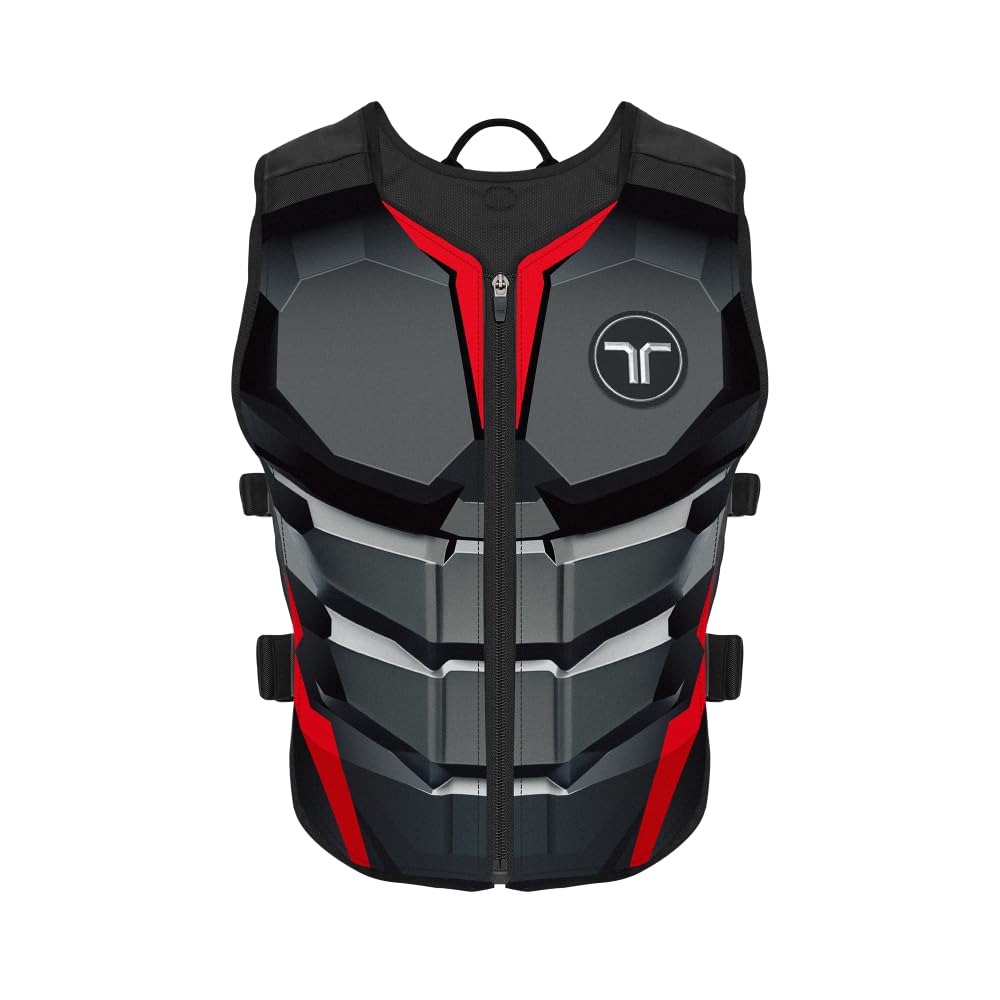 bHaptics TactSuit Air Onyx- Lightweight Fabric Haptic Vest for VR, PC Gaming, Audio-to-Haptics, Sim Racing- 16 Feedback Motors with Multi-Platform Support.