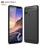 Xiaomi Mi Max 3 Case, TopACE Ultra Thin Carbon Fiber Scratch Resistant Shock Absorption Soft TPU Protective Cover for Xiaomi Mi Max 3 (Black)