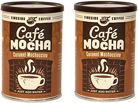 2 Pack - Fireside Coffee Café Mocha Gourmet Coffee Caramel Mochaccino, 8 Oz Canister