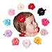 15-20 PCS Baby Girl Chiffon Flowers Lined Hair Bows Clips for Teens Girls Babies Toddlers