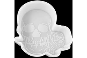 VONZK Car Freshie Mold Freshie Silicone Mold 3 7/8" L X 4 1/8" W X 1" Hfor Aroma Beads DIY Handmade Freshies Mould (Rose Skull)
