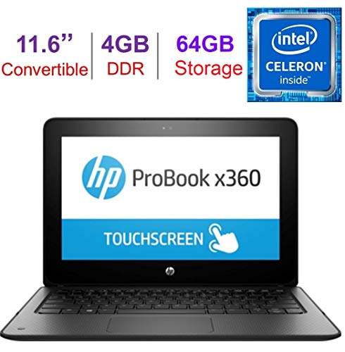 HP ProBook x360 11 G3 EE 11.6″ 2-in-1 HD Touchscreen Laptop Business Education Laptop (Intel N4000 Dual-Core, 4GB DDR4 RAM, 64GB eMMC, UHD 600) Type-C, HDMI, Bluetooth 5.0, RJ-45, Windows10 Pro