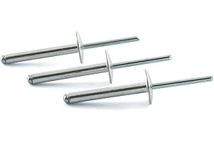HJ Garden 60pcs Large Flange Aluminum Blind Rivet 3/16x1-3/8inch(4.8x35mm) Self-Plugging Open End Decorating Fastener Nails Pop Rivets Core Pulling Rivets