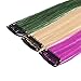 SWACC 12 Pcs Ombre Colored Party Highlights Clip on in Hair Extensions Multi-Colors Hair Streak Synthetic Hairpieces (12 Colors in Set -Straight)thumb 2