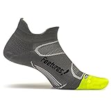 Feetures! - Elite Light Cushion - No Show Tab - Graphite/Black - Size Small - Athletic Running Socks