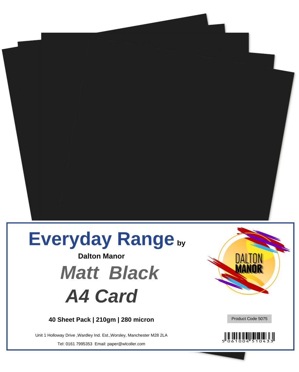 Dalton Manor Black Card A4 210gsm Pack 40 280 Micron