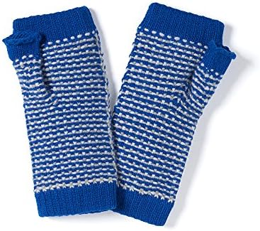 Johnstons of Elgin For Slater Zorn Cashmere Basketweave Handwarmer Bright Blue/White