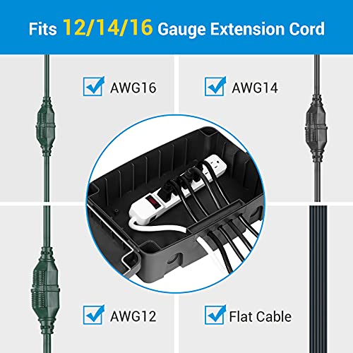 DEWENWILS Extension Cord Connection Box, Outdoor Plug Cover for