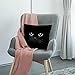 HGOD DESIGNS Cat Pillow Case,Cute Black Cat Face with Black Eye Cotton Linen Square Cushion Cover Pillowcase for Men Women Home Decorative Sofa Armchair Bedroom Livingroom 18 x 18 inch