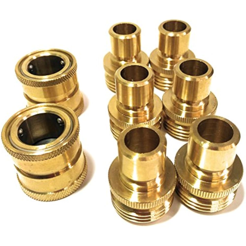 Garden Hose Quick Connect Set, Extra 10 Washers, 2 Female Connectors