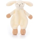Apricot Lamb Stuffed Animals Security Blanket White Bunny Rabbit Infant Nursery Character Blanket Luxury Snuggler Plush(White Bunny, 10 Inches)