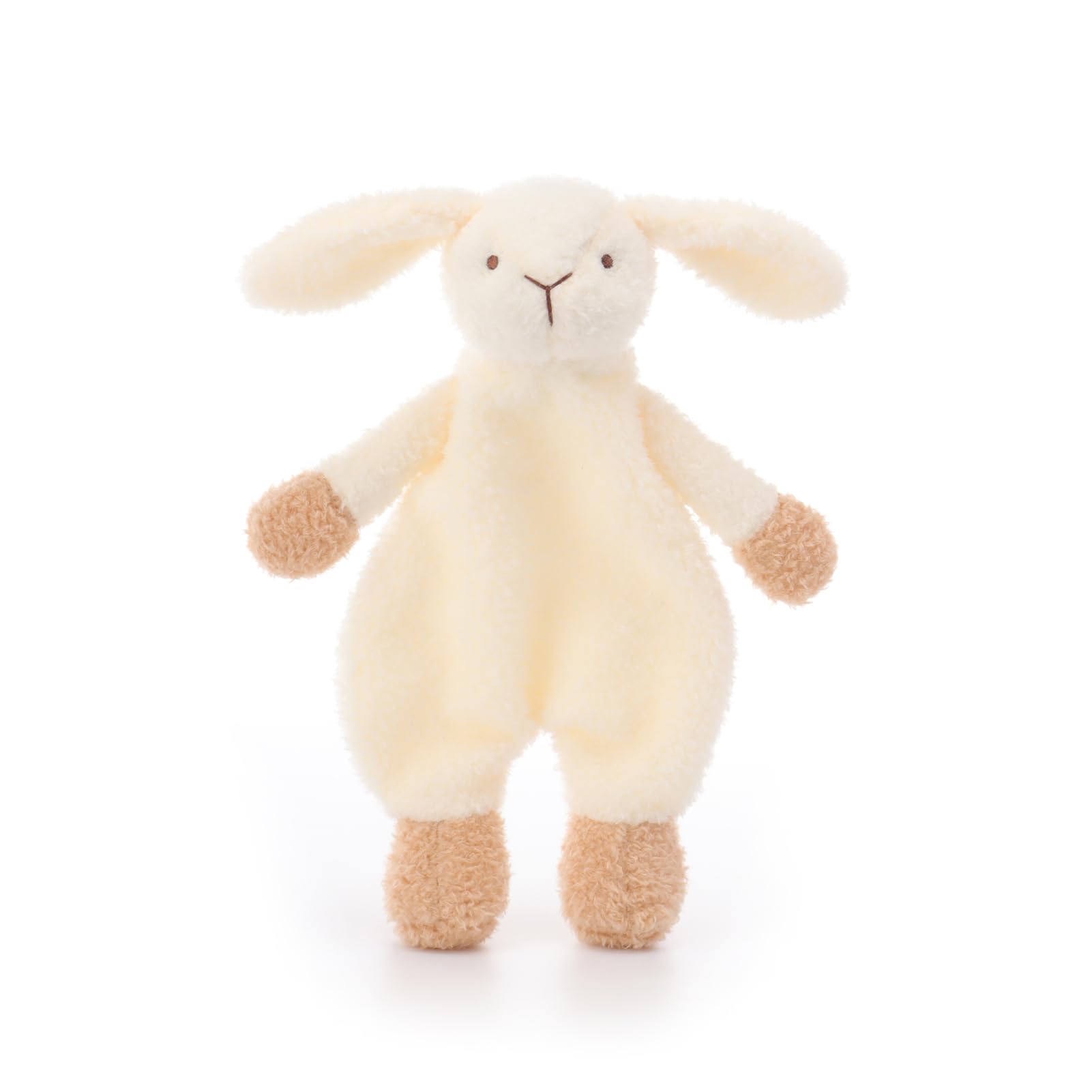Apricot Lamb Stuffed Animals Security Blanket White Bunny Rabbit Infant Nursery Character Blanket Luxury Snuggler Plush(White Bunny, 10 Inches)