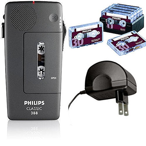 Philips-LFH388-Pocket-Memo-Classic-388-Portable-Mini-Cassette-Recorder-with-Power-Adapter-and-10-Mini-Cassettes-by-YBS