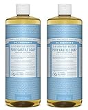 Dr. Bronner's - Pure-Castile Liquid Soap (Baby Unscented, 32 Fl Oz (Pack of 2)