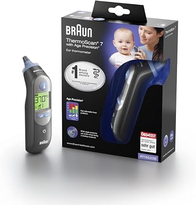 ThermoScan 7 Termometro auricolare, Tecnologia Age Precision, Display digitale con codifica a colori, Adatto a neonati e bambini, Marchio #1 tra i dottori 1