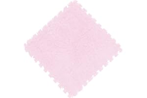 Cozylkx Puzzle Floor Mat, Plush Foam Mats, 16 Fluffy Carpet Tiles Area Rugs for Kids Room, Baby Room, Nursery Decoration