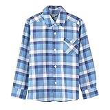 Bienzoe Boy's Warm Flannel Button Down Long Sleeve Plaid Shirt