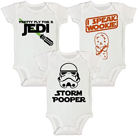RB Clothing Co Kids Cute 3 Pc Star Wars Inspired Bodysuit or T-Shirt Set
