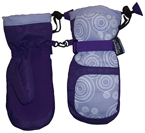 N'ice Caps Childs Thinsulate Waterproof Circle Scroll Print Mitten (8-12yrs, purple/lavender/white)